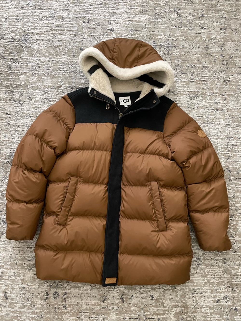 Ugg Shasta Down Puffer Jacket Chestnut Brown Size M